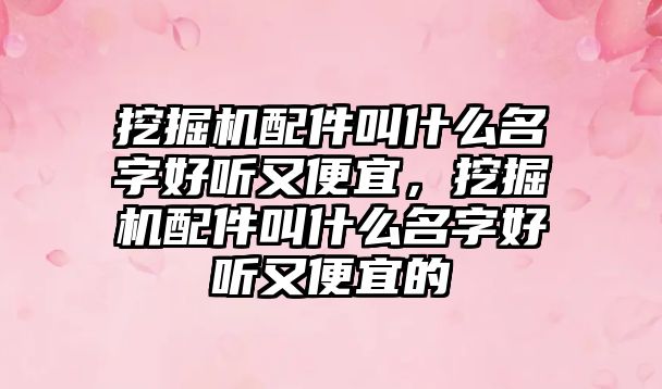 挖掘機配件叫什么名字好聽又便宜，挖掘機配件叫什么名字好聽又便宜的