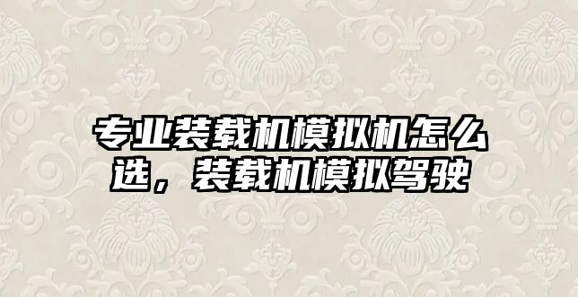 專業裝載機模擬機怎么選，裝載機模擬駕駛