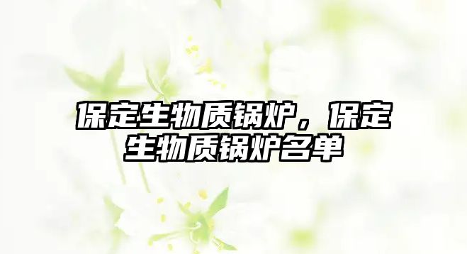 保定生物質鍋爐，保定生物質鍋爐名單