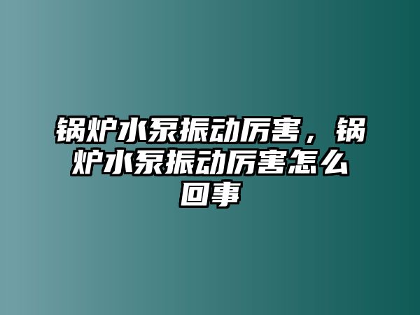 鍋爐水泵振動厲害，鍋爐水泵振動厲害怎么回事