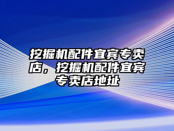 挖掘机配件宜宾专卖店，挖掘机配件宜宾专卖店地址