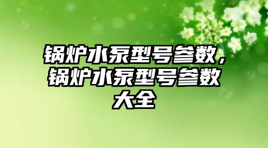 鍋爐水泵型號參數，鍋爐水泵型號參數大全