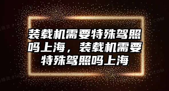 裝載機需要特殊駕照嗎上海，裝載機需要特殊駕照嗎上海